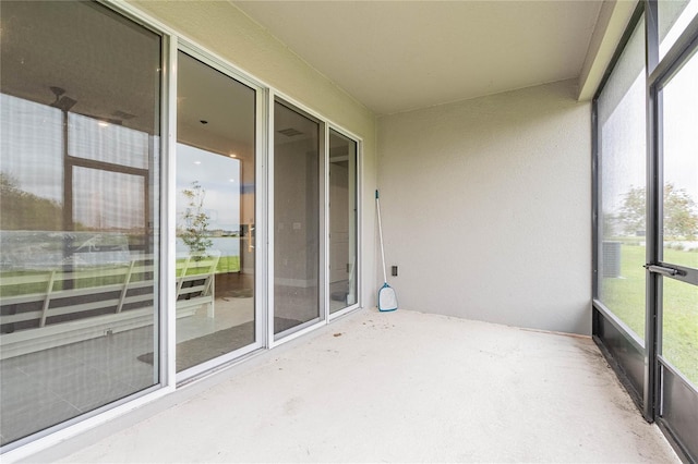 view of unfurnished sunroom