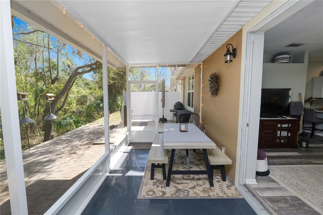 view of patio / terrace featuring outdoor dining space and visible vents