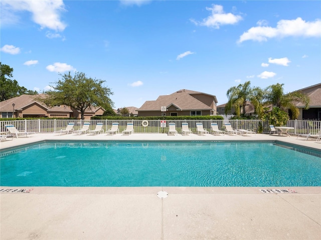 community pool with fence