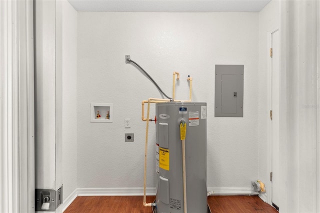 utilities featuring electric panel and water heater