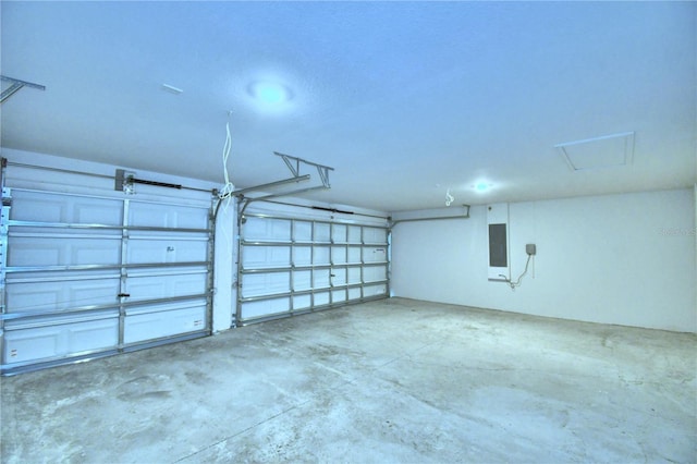 garage with electric panel