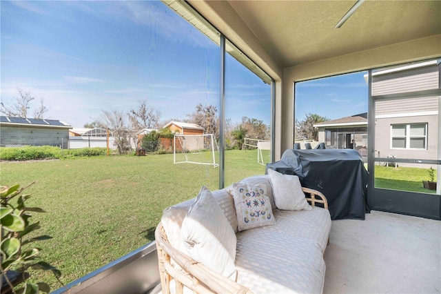 view of sunroom