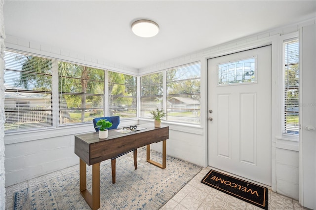 view of sunroom / solarium