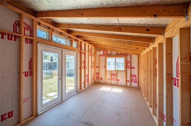 interior space featuring french doors