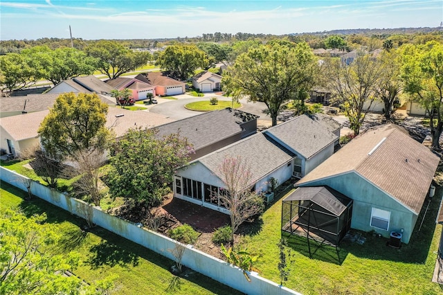 aerial view with a residential view