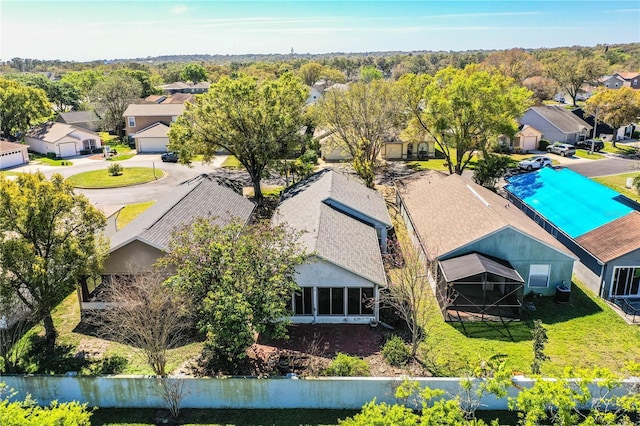 aerial view featuring a residential view