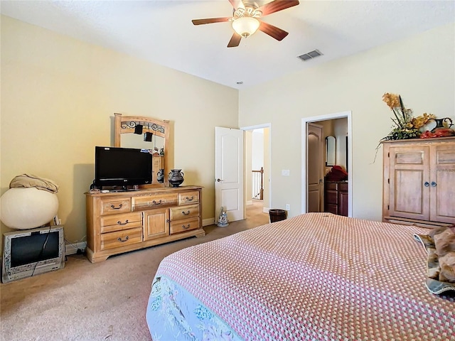 11175 Hyde St, Weeki Wachee, FL 34614 - bedroom with light carpet and a ceiling fan