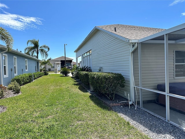 view of yard with an attached garage