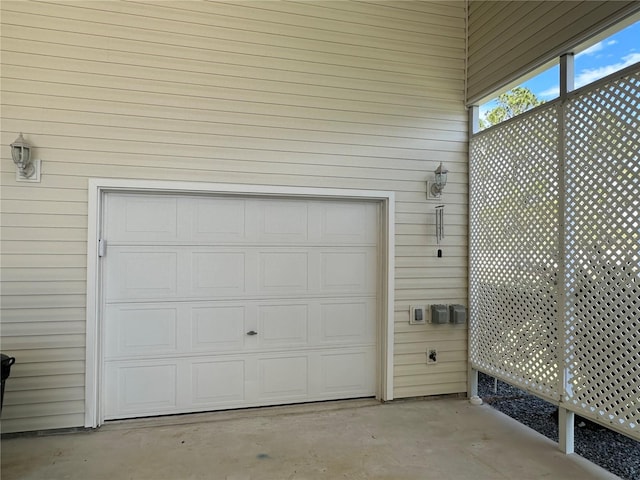 view of garage