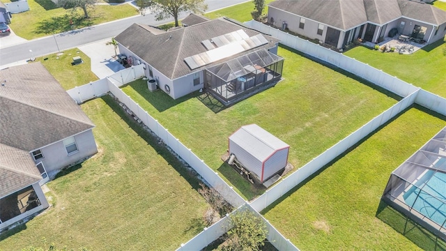 aerial view with a residential view