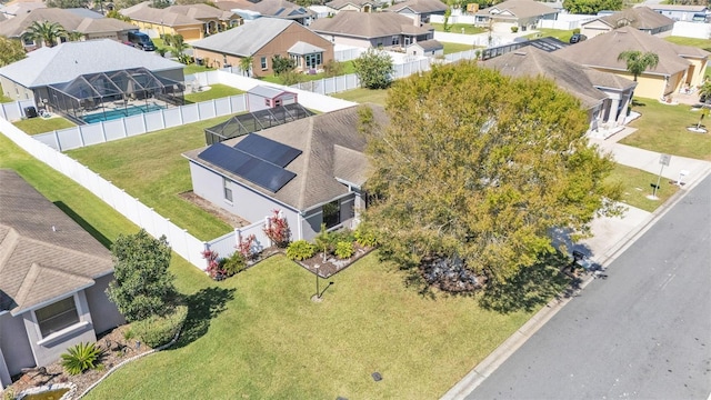 aerial view featuring a residential view