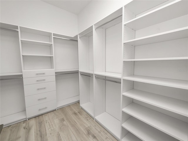 spacious closet with light wood-style floors