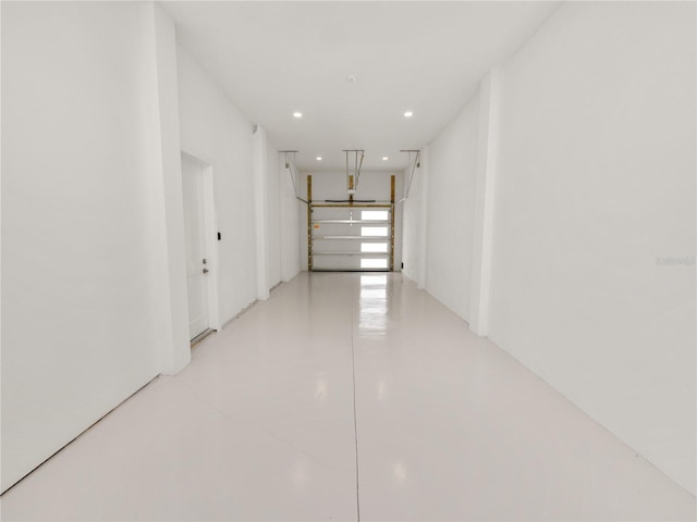 garage with recessed lighting