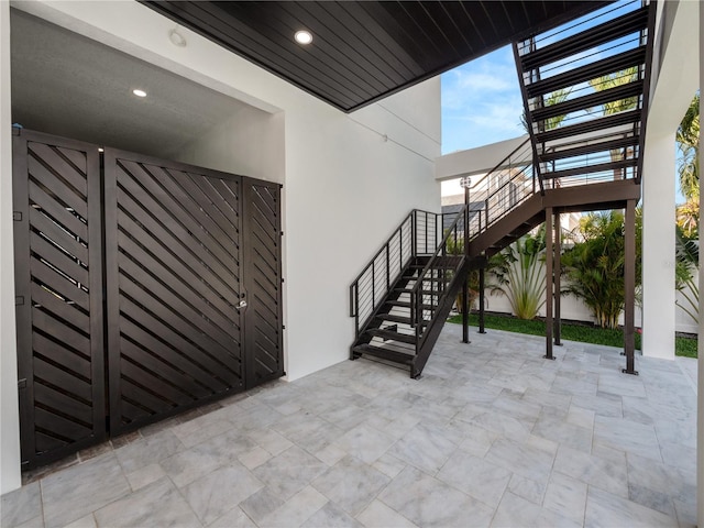 view of patio with stairs