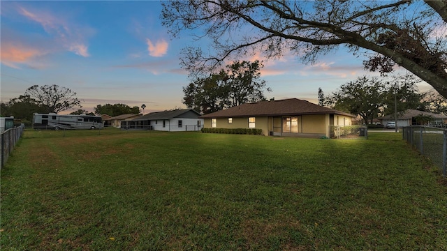 exterior space with a fenced backyard