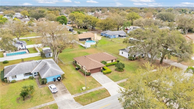 drone / aerial view with a residential view