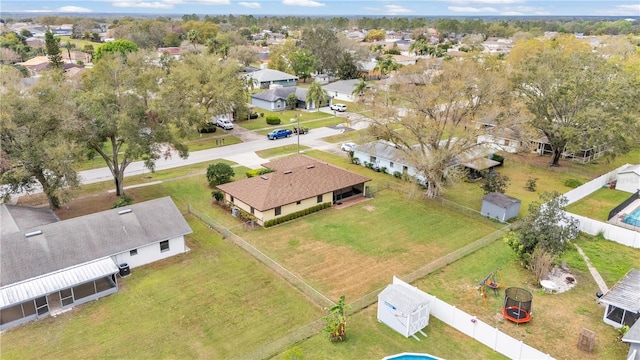 drone / aerial view with a residential view