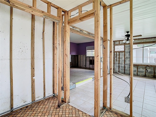 miscellaneous room with ceiling fan