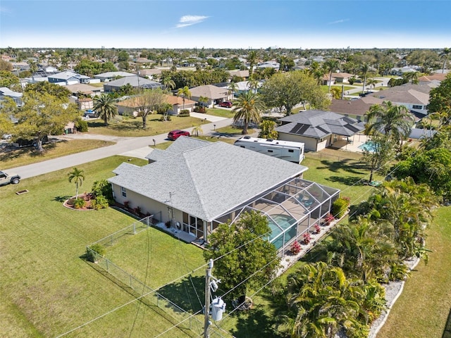 drone / aerial view with a residential view