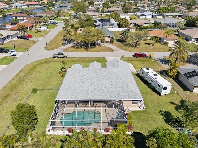 bird's eye view with a residential view