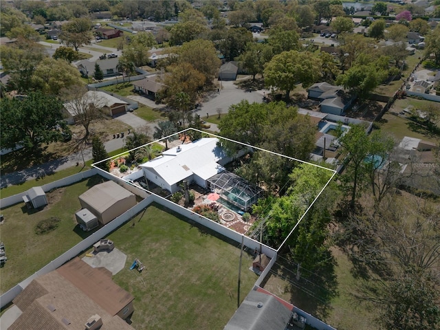 bird's eye view with a residential view