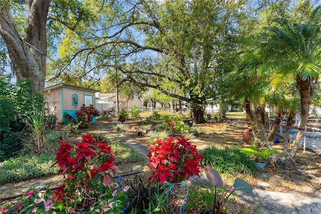 view of yard with fence