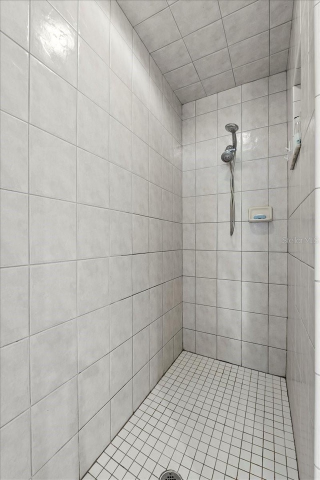 full bathroom featuring tiled shower