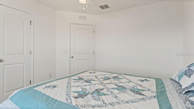 bedroom with visible vents