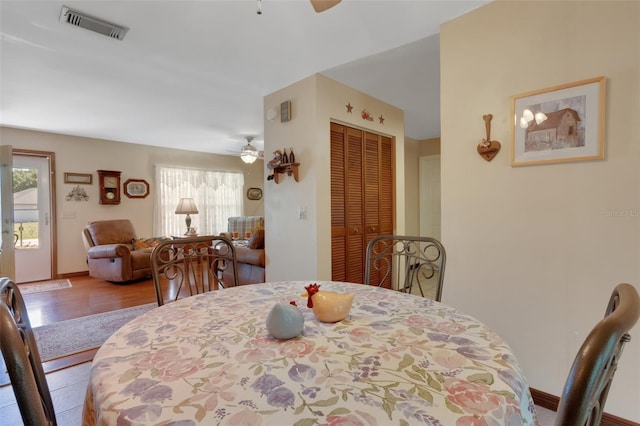 4643 1st St NW, Lakeland, FL 33810 - dining room with ceiling fan, a wealth of natural light, and visible vents
