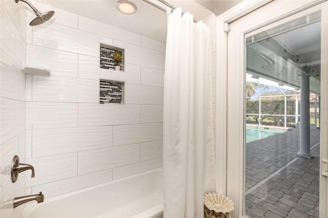 full bathroom featuring shower / bath combo