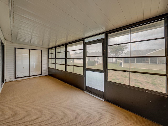 view of unfurnished sunroom