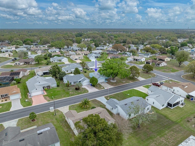 bird's eye view featuring a residential view