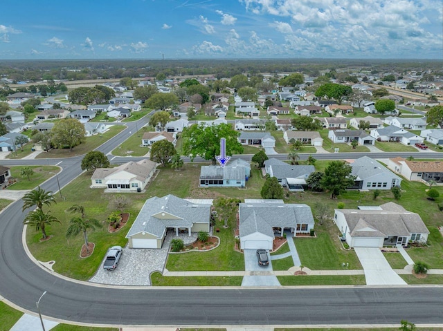 aerial view featuring a residential view