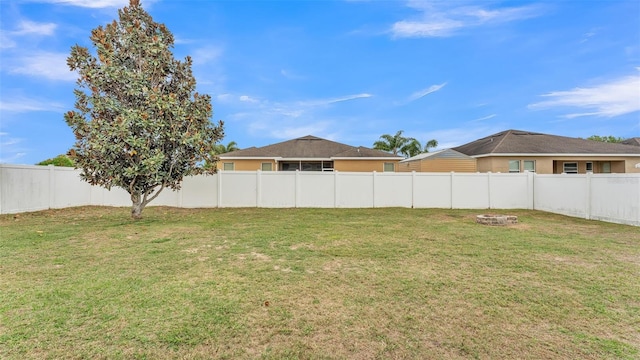 view of yard featuring a fenced backyard