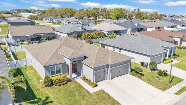 aerial view with a residential view