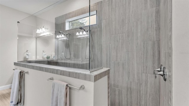 full bathroom featuring walk in shower