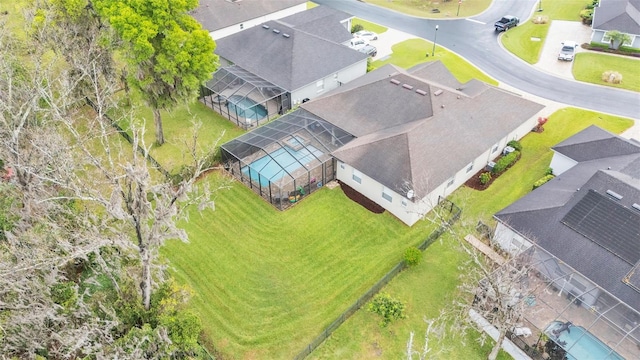 aerial view with a residential view