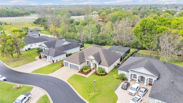 bird's eye view with a residential view