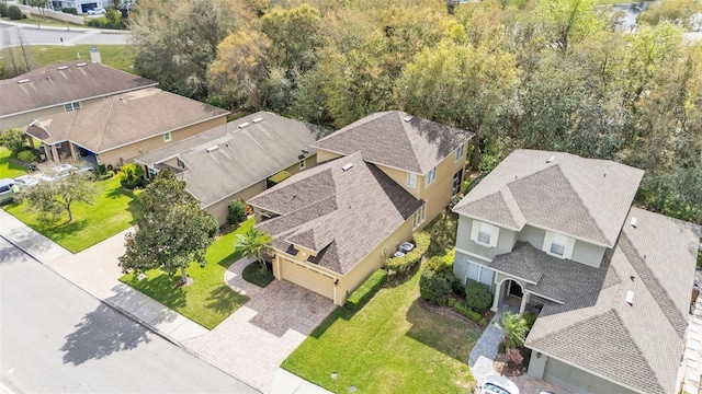 drone / aerial view with a residential view