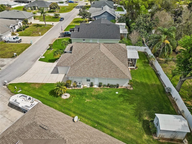 aerial view with a residential view