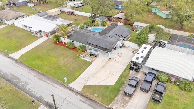 aerial view with a residential view