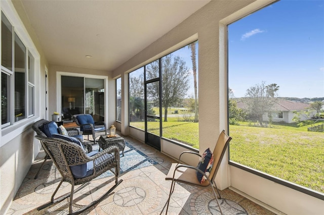 view of sunroom