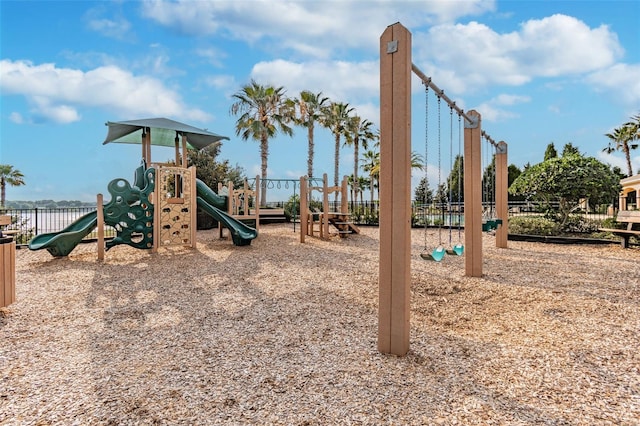 community playground with fence