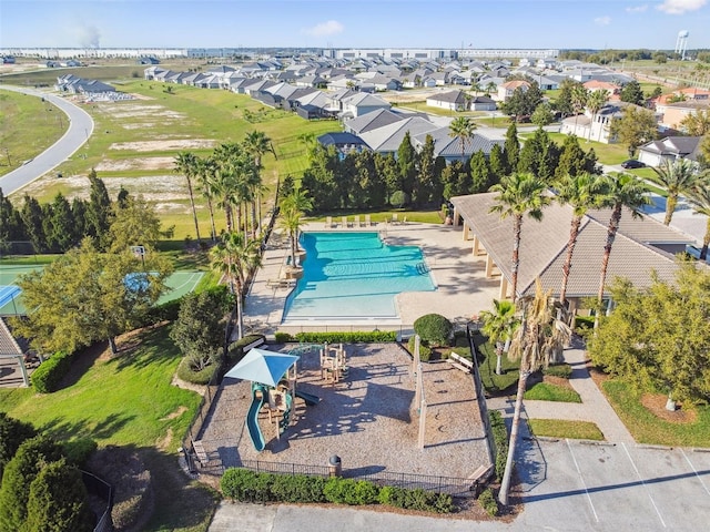 bird's eye view featuring a residential view