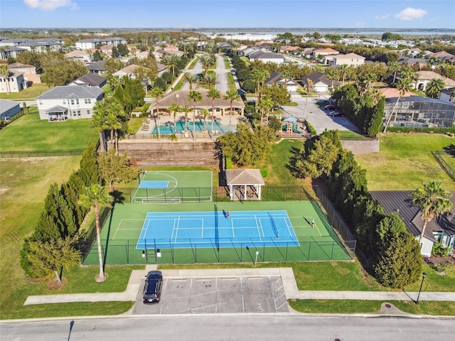 aerial view with a residential view