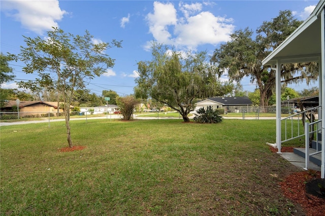 view of yard with fence