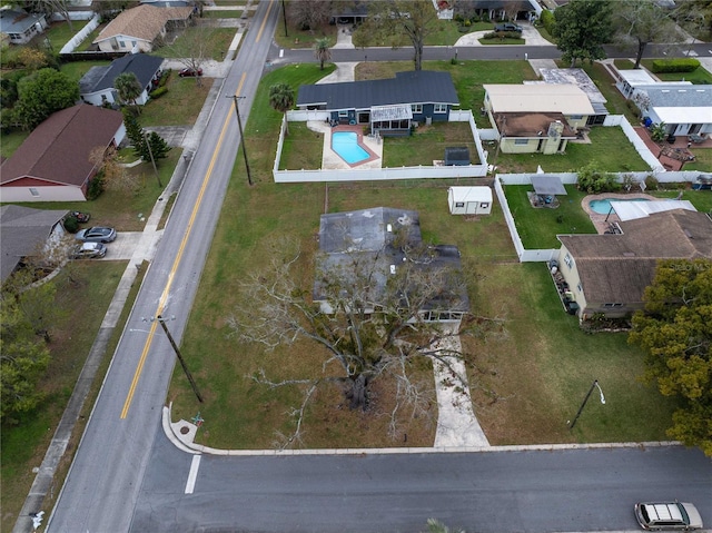 bird's eye view with a residential view