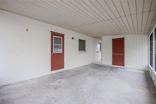 doorway to property featuring a patio