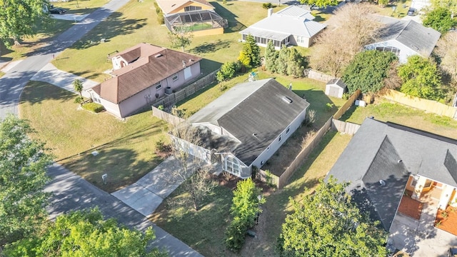 bird's eye view with a residential view