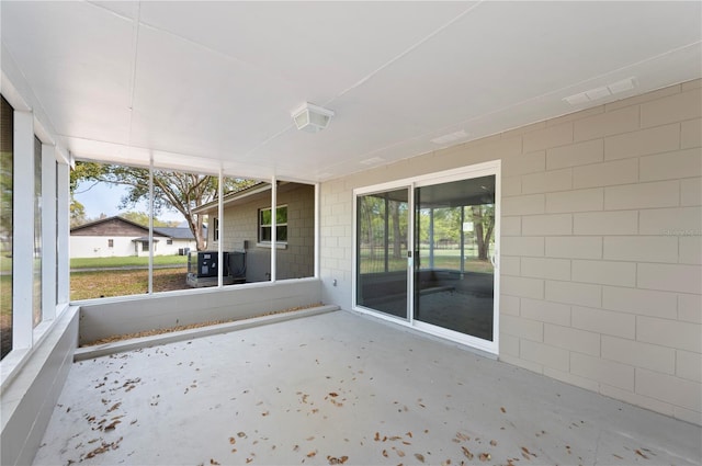 view of unfurnished sunroom